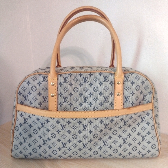 SOLD 💔 Louis Vuitton Mini Lin Marie Navy Monogram Speedy Deauville Boston Bag - Picture 3 of 15